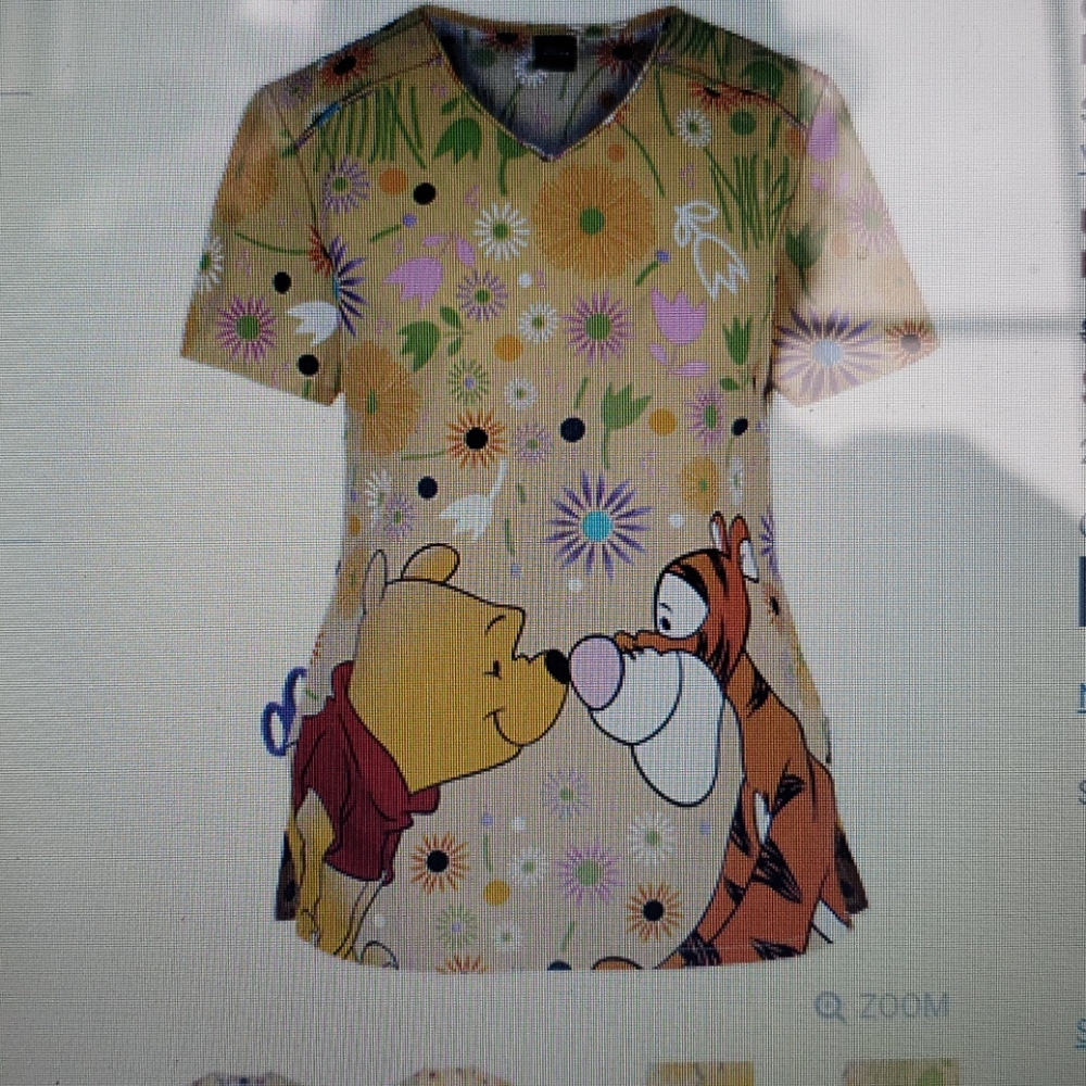 Cherokee tooniforms Disney besties v-neck print so